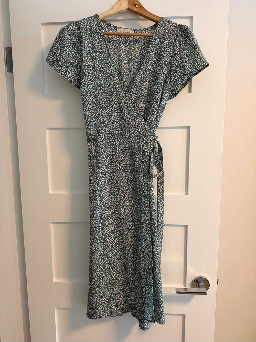 Women's Green Floral Wrap Dress